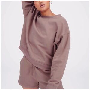 Girlfriend Collective Mauve 50/50 Cropped Sweatshirt XS